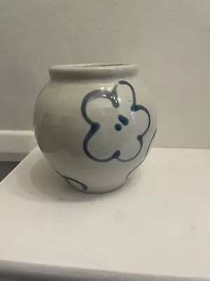 Buy Edinbane Pottery Ceramic Blue Floral Vase From Skye Scotland Rustic • 7.50£