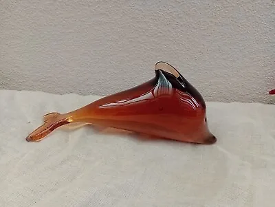 Buy Vintage Wedgwood Amber Art Glass Dolphin Figurine Paperweight Animal  - Vgc • 13.05£