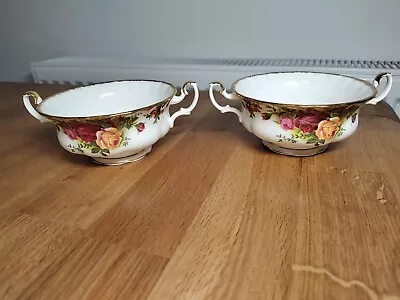 Buy 2 X ROYAL ALBERT ENGLAND OLD COUNTRY ROSES 2 HANDLED SOUP COUPE CUPS BOWLS ONLY • 10£