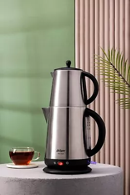 Buy Arzum Turkish Tea Pot Maker, Electric, Stainless Steel, 2200W • 57.90£