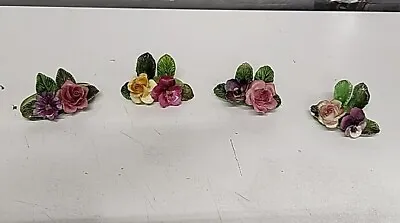 Buy Lot Of 4 Vintage Miniature Staffordshire Crown Fine Bone China Flowers • 33.20£