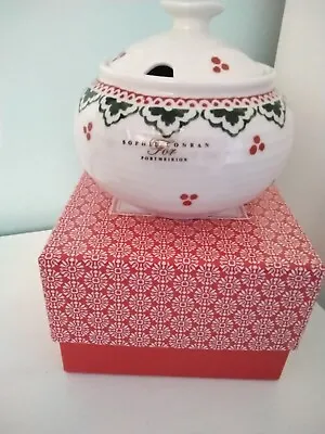 Buy Sophie Conran For Portmeirion Christmas Candy Cane Covered Sugarbowl, Boxed, New • 19.50£