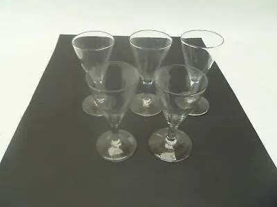 Buy Antique Victorian Drinking Glasses X 5 - C.1820s - Small Wine/Liquor - Excellent • 19.99£