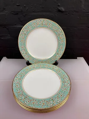 Buy 5 X Spode Renaissance Y8142 Turquoise Dinner Plates 27 Cm Wide Set • 99.99£