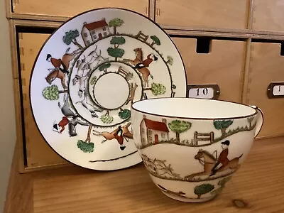 Buy Crown Staffordshire Oversized Teacup & Saucer; Hunting Scene • 35£