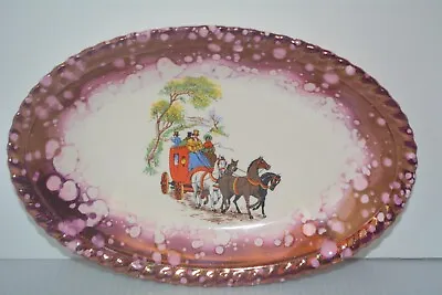 Buy Gray's Pottery Lusterware Plate Dish Oval Stoke On Trent England Horse Carriage • 13.24£