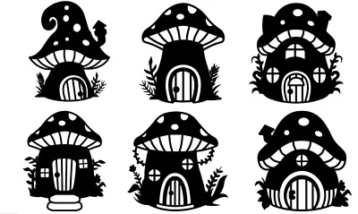 Buy 6 Fairy Toadstool Vinyl Decal Stickers For Wine Glass Mugs Craft Window Walls • 4.79£