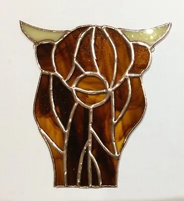 Buy Stained Glass Highland Cow. Sun Catcher. Handmade. • 15£