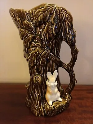 Buy Sylvac Woodland Oak Tree Rabbit Vase With Handle No 4242 Made In England • 12.95£