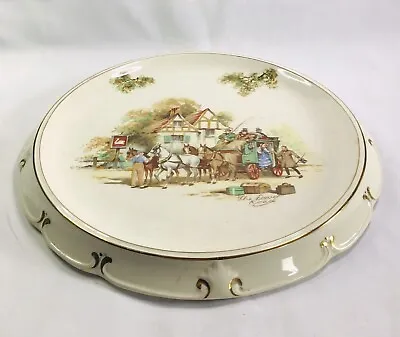 Buy Vintage Falcon Ware Coach & Horse Country Scene Ceramic Round Cake Stand / Plate • 19£