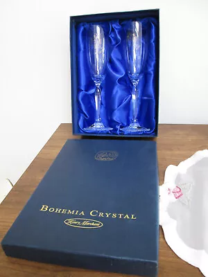 Buy Bohemia Crystal Cut 25th Silver Wedding Anniversary Glasses • 29.95£