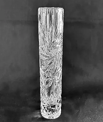 Buy Vintage Clear Cut Crystal Bud Vase - 8 - Czechoslovakia - Pinwheel Star • 19.29£