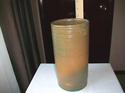 Buy Zanesville Stoneware Handthrown Vase Homespun 4010 Brown Green Rings 10  • 43.33£