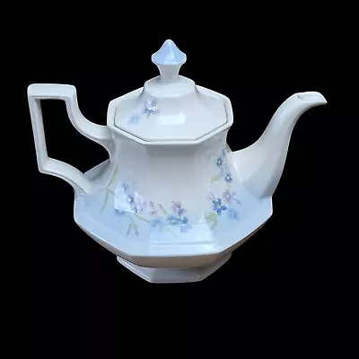 Buy Marks & Spencer Teapot Blue Flowers Octagonal English Bone China • 16.99£