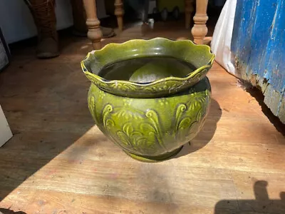 Buy Green Plant Pot Neptune Vase Majolica? Jardinaire Antique • 10£