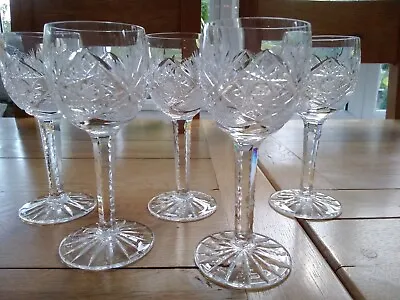 Buy Vintage Queen Anne Lace Crystal Wine Sherry Glasses 9 • 45.99£