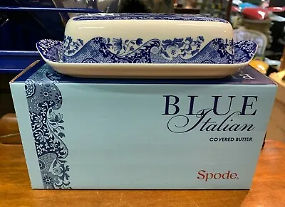 Buy Lovely Spode Blue Italian Covered Butter Dish Made In China With Box SU25 • 40£