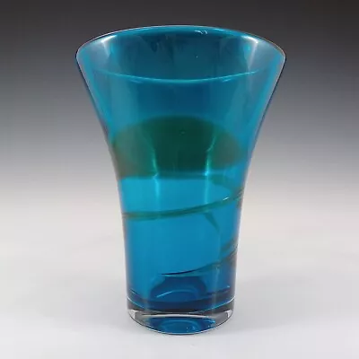Buy Whitefriars #9709 Baxter Blue/Green Glass Ribbon Trail Vase • 195£