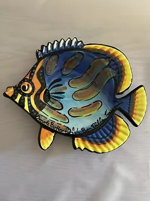 Buy Hawaii Handmade Art Pottery 10” Reef Fish Tropical Bowl Dish Plate BEN DILLER • 38.59£