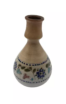 Buy Vintage Middle East Pottery Bud Vase Floral Pattern Handpainted • 12.13£