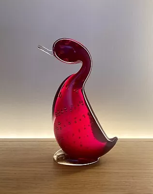 Buy Vintage Whitefriars Small Ruby Duck - Intermediate Style - Circa 1959 • 30£