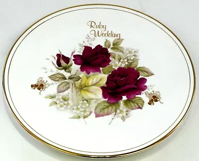 Buy  Ruby Wedding  Celebration Collector Plate Fenton China Company Bone China. • 8.95£