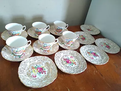 Buy Vintage Dorchester Tea Set  Fine Bone China 6x Trio Cups Saucers Side Plate • 21.99£