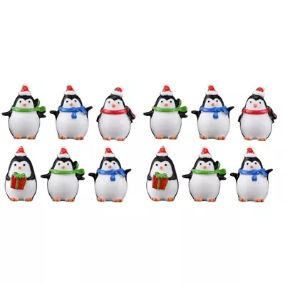 Buy  12 Pcs Christmas Penguin Ornaments Home Decor Miniature Animal Bulk • 12.65£