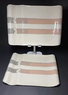 Buy Kaete Brittin Shaw Hand Built Platter Sushi Trays Signed Set Of 2 • 118.31£