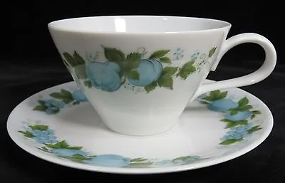 Buy Noritake China  Cup & Saucer Set BLUE ORCHARD White With Blue Fruit 1965-1977 • 4.79£
