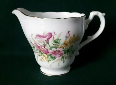 Buy Adderley Floral Milk Jug Fine Bone China Tea Set Creamer Pink And Yellow Flowers • 21.95£