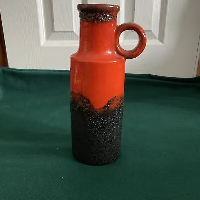 Buy Mid Century West German Scheurich  Orange & Black . Pot, Jug, Vase • 55£