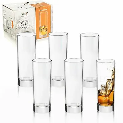 Buy Bormioli Rocco Cortina 215ml Large Tall Dinner Tumbler Drinking Glasses Set Hi • 14.79£