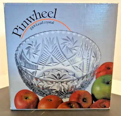 Buy Bohemian 24 % Lead Crystal Glass PInwheel Decorative Clear Fruit Bowl • 12.99£