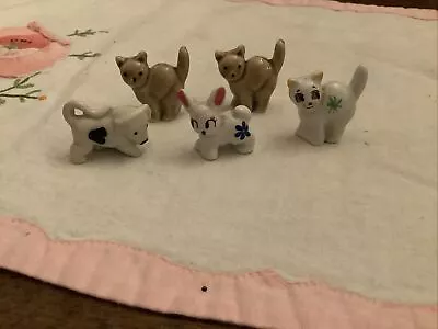 Buy Wade Whimsie Minikins 5 Pieces All Great Condition Cats Cow Rabbit • 1.99£