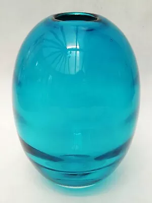 Buy Vintage Holmegaard Kastrup Turquoise Ovoid Optic Moulded Vase Jacob Bang 15cm • 34.99£