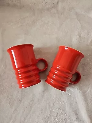 Buy Pair Of  Carlton Ware Wellington Coffee Mugs. Cups Date 1970s Orange Red Vintage • 20.37£