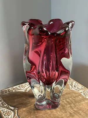 Buy Vintage Czech Bohemian Chribska Art Glass Vase • 66£