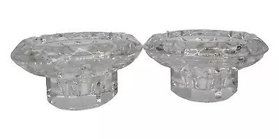 Buy Pair Of DUAL USE FACETED GLASS CANDLE / TEALIGHT HOLDERS-FRANCE- VGC • 10£