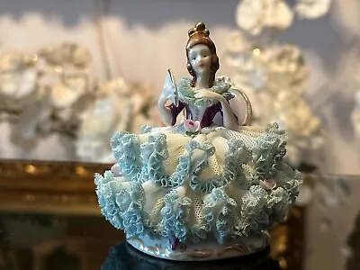 Buy Dresden Figurine Porcelain Lace Lady With Fan • 165.77£