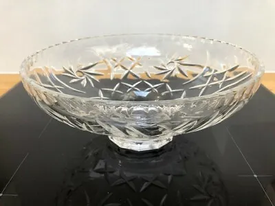 Buy Stunning Vintage Centrepiece Large Heavy Cut Glass Crystal Pedestal Fruit Bowl • 17.50£