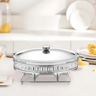 Buy 3L Oval Chafing Dish Food Warmer Glass Pan Hot Plate For Buffet Banquet Party • 29.89£
