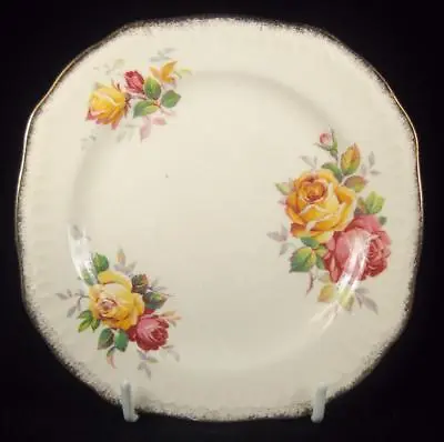 Buy Swinnertons 'Luxor Vellum' Pink & Yellow Roses Side Plate • 7.60£