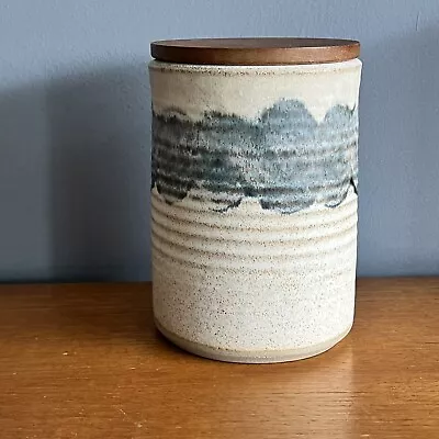 Buy Stoneware Pottery Storage Jar With Wooden Lid • 14£