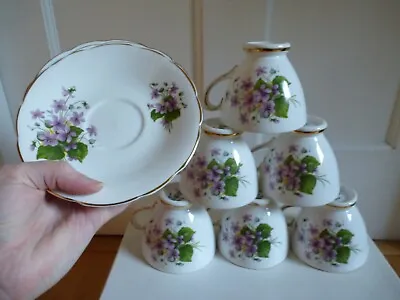 Buy Set Of 6 Matching Vintage Royal Sutherland Fine Bone China Tea Cups And Saucers • 40£