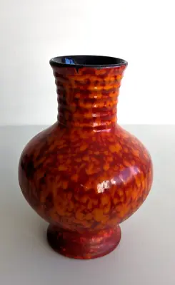 Buy Vintage West German Vase 7104 Marei Keramik Ceramic Pottery Orange Height 22cm • 29.99£