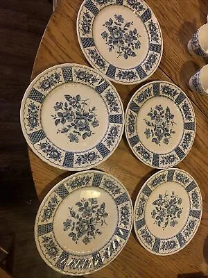 Buy Myott China Melody Blue Floral Ironstone 5 Dinner  Plates England • 47.41£