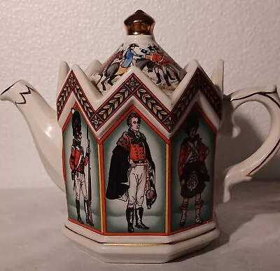 Buy Vintage James Sadler Teapot The Duke Of Wellington & Soldiers Battle Of Waterloo • 6.99£