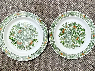 Buy 2 Vintage Green Ridgway CANTERBURY 10  Dinner Plates • 10£