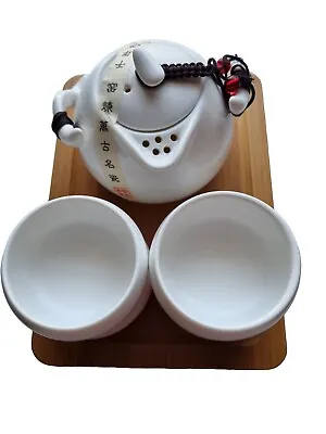Buy 8 Piece Travel Tea Set Ceramic Japanese Tea Set White Tea Pot, 4 Cups  • 5.99£
